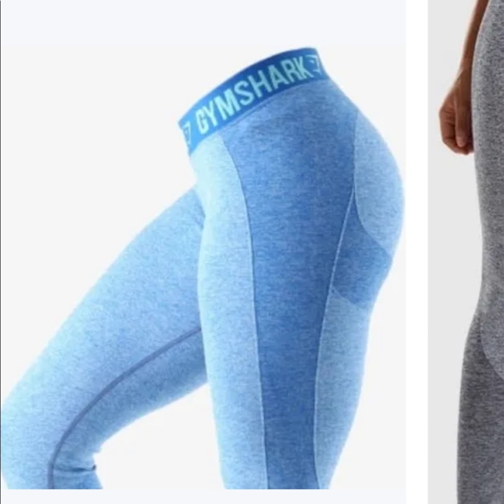 Gymshark Lite Blue Athletic Leggings With Logo Waistband Size Small